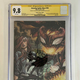 [Double Signed by Tyler Kirkham | Stan Lee] Amazing Spider-Man #799 CGC 9.8 Yellow Label Exclusive Virgin Var