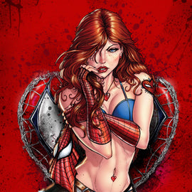 Webbed Girlfriend Crouch Red Virgin Comic