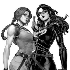 [BLACK & WHITE] GI JOE: A REAL AMERICAN HERO X TOMB RAIDER #2 EJIKURE EXCLUSIVE VIRGIN VAR (11/04/2026)