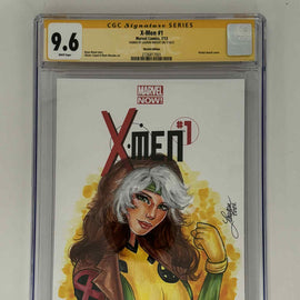 [Signed & Sketch by Lauren Wright] X-Men #1 CGC 9.6 Yellow Label Exclusive Sketch Var