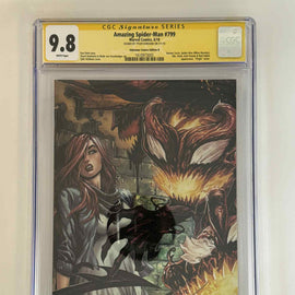 [Signed by Tyler Kirkham] Amazing Spider-Man #799 CGC 9.8 Yellow Label Exclusive Virgin Var