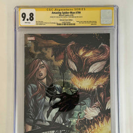 [Double Signed by Tyler Kirkham | Stan Lee] Amazing Spider-Man #799 CGC 9.8 Yellow Label Exclusive Var