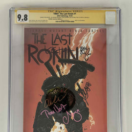 [Signed by Ben Bishop | Luis Antonio Delgado | Kevin Eastman | Esau Escorza | Isaac Escorza | Tom Waltz] TMNT: The Last Ronin #1 CGC 9.8 Yellow Label Eastman Exclusive Var