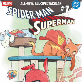 Super Man/ Spiderman #1 Alpha Exclusives art by Gurihiru