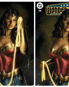 Wonder Woman #25 Alpha exclusive Pre-order. Trade & Virgin variant by Carla Cohen