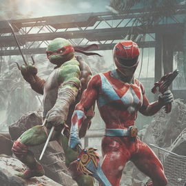 Teen mutant ninja turtles Mighty mophin Power Rangers III virgin exclusive Pre-order. Art by Bjorn Barends