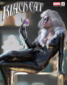 Black cat #1 Alpha exclusive.Toronto Fan Expo exclusive trade variant art by Tiago Da Silva